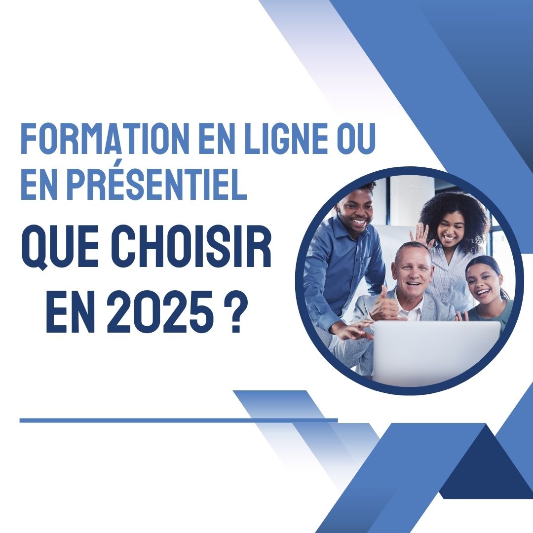 Apprenant choisissant entre une formation en ligne sur ordinateur et une session en salle