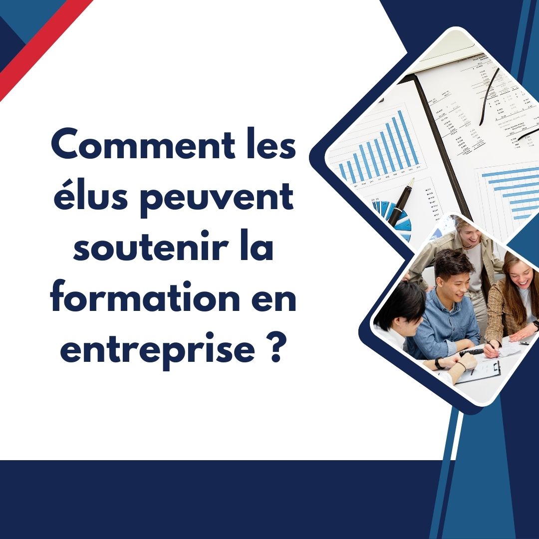 Élu local en visite dans une entreprise accompagnant des salariés en formation