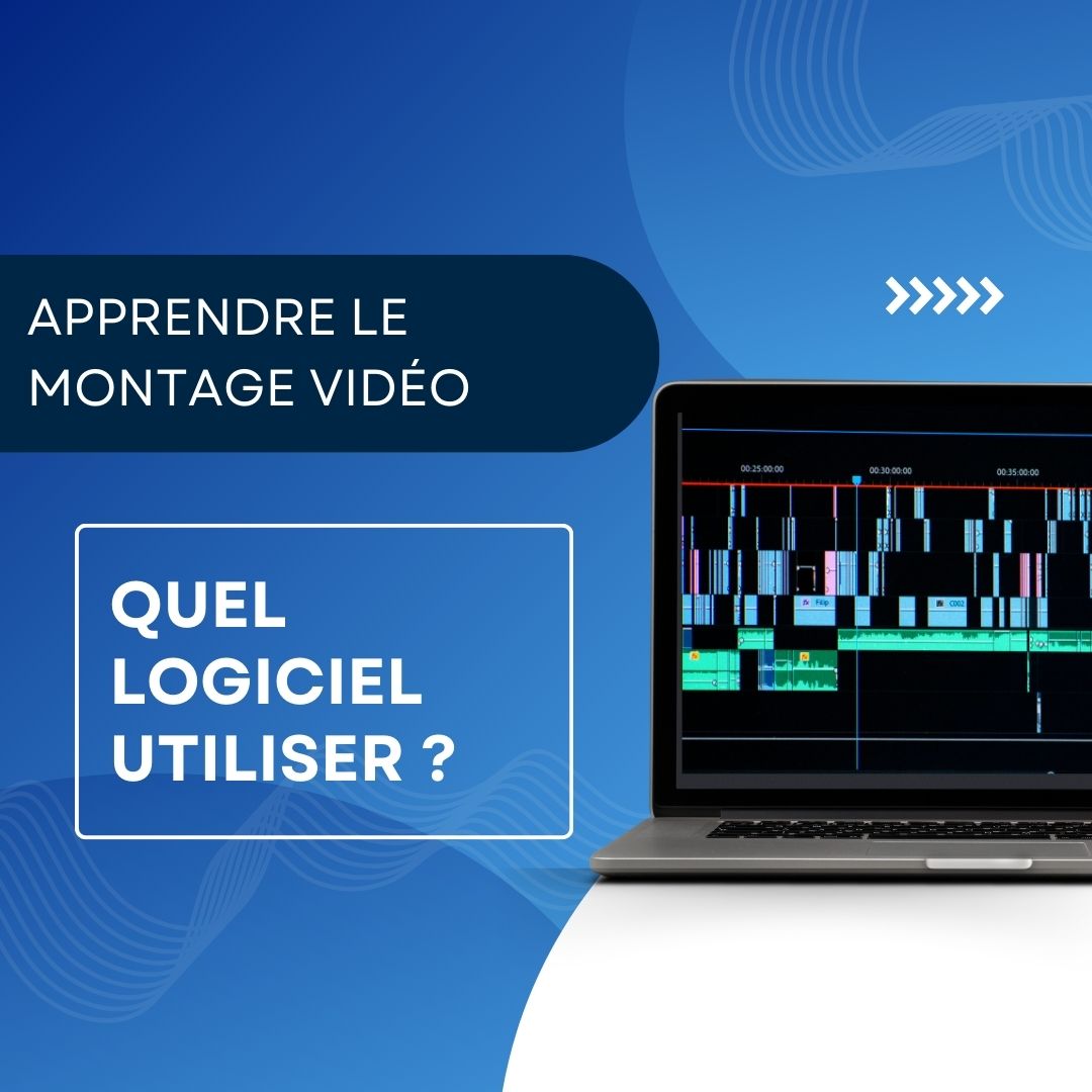 Étudiant apprenant le montage vidéo sur ordinateur avec un logiciel de montage ouvert à l’écran