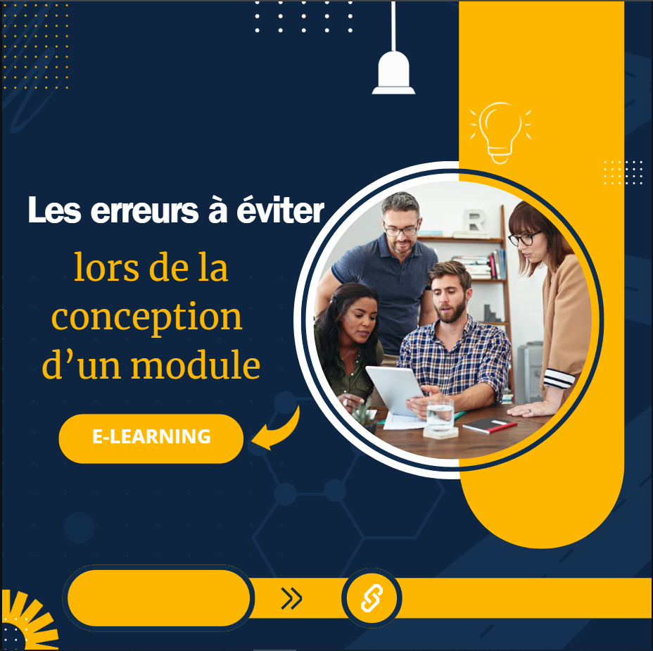 formateur concevant un module e-learning sur ordinateur avec des outils digitaux