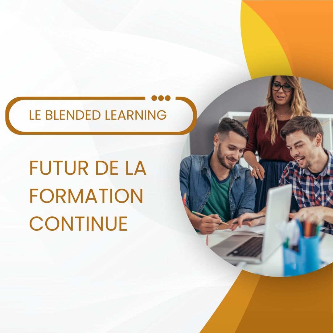 Illustration d’une formation en blended learning combinant outils numériques et présentiel