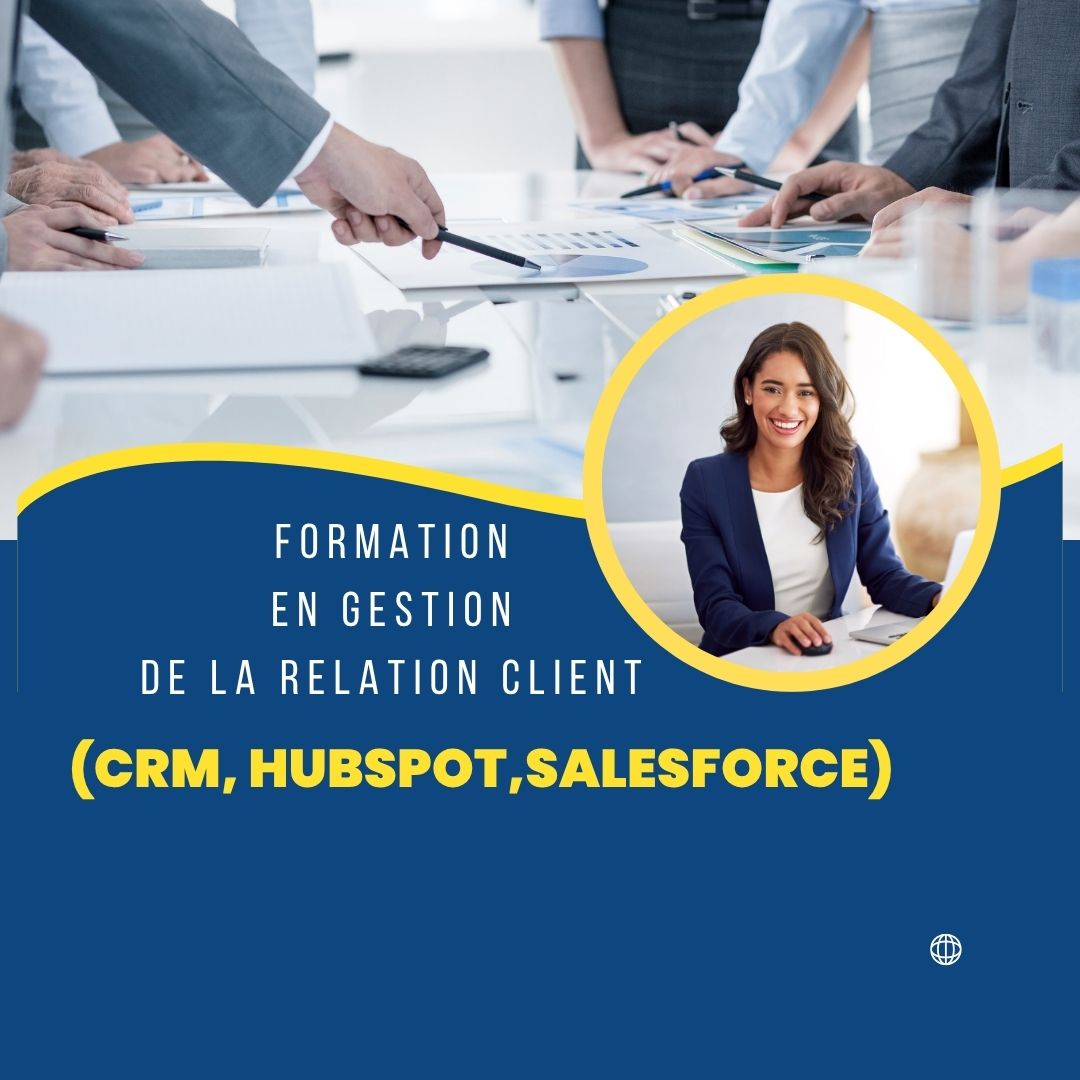 formateur présentant un tableau de bord CRM sur ordinateur pendant une formation en gestion de la relation client